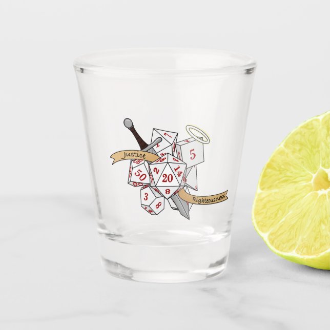 Paladin Dice Design Schnapsglas (Vorderseite)