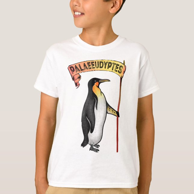 Paläeudyptes Extinct Pinguin T-Shirt (Vorderseite)