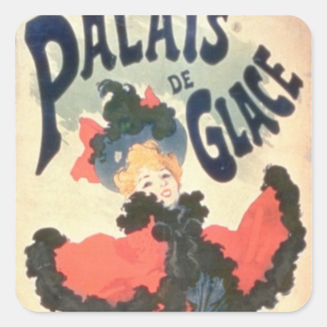 Palais de Glace, Champs Elysees, Paris, 1894 (colo Quadratischer Aufkleber (Vorderseite)