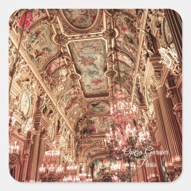 Palais Garnier Oper. Paris. Frankreich. Square Sti Quadratischer Aufkleber (Vorderseite)