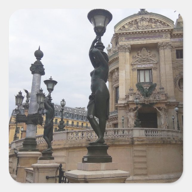 Palais Garnier. Paris. Frankreich. Quadratischer Aufkleber (Vorderseite)