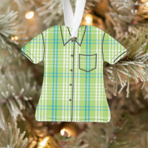 Palaka Kariert Aloha Shirt - Limettengrün Ornament