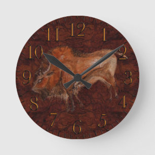 Paläolithische Bison-Höhlenmalerei-Kunst Runde Wanduhr