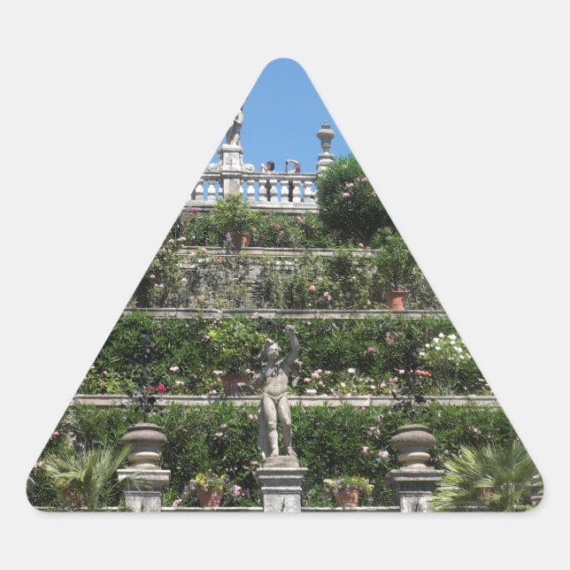 Palast Borromeo in Stresa, Italien Dreieckiger Aufkleber (Vorderseite)