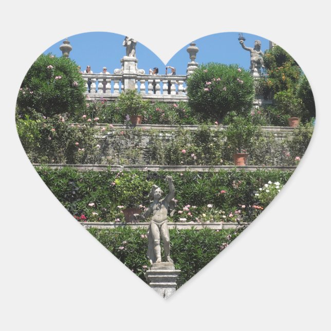 Palast Borromeo in Stresa, Italien Herz-Aufkleber (Vorderseite)