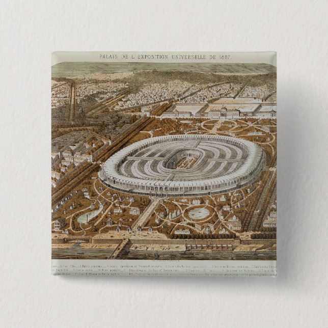 Palast der universellen Ausstellung Button (Vorderseite)