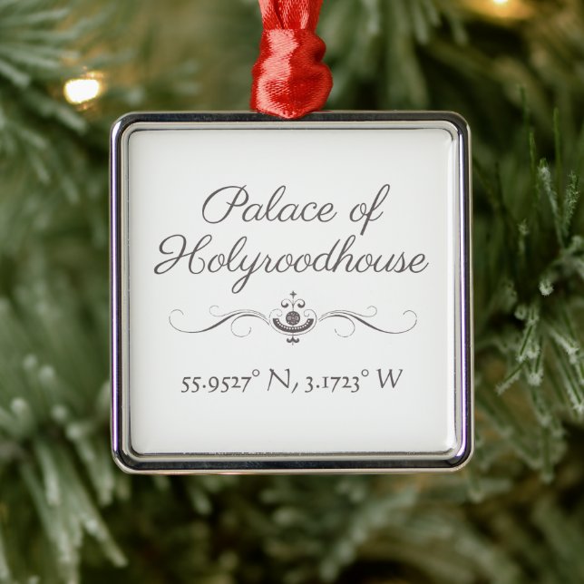 Palast des Holyroodhouse Latitude Longitude Ornament Aus Metall (Baum)
