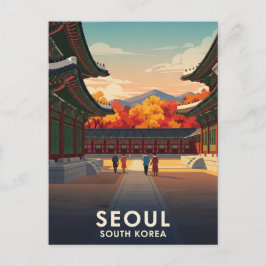 Palast in Seoul, Südkorea Postkarte