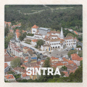 Palast Sintra von oben in Sintra, Portugal Glasuntersetzer