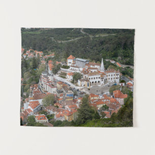 Palast Sintra von oben in Sintra, Portugal Wandteppich