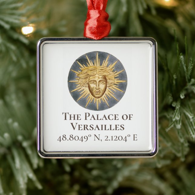 Palast Versailles Latitude & Longitude Ornament Aus Metall (Baum)