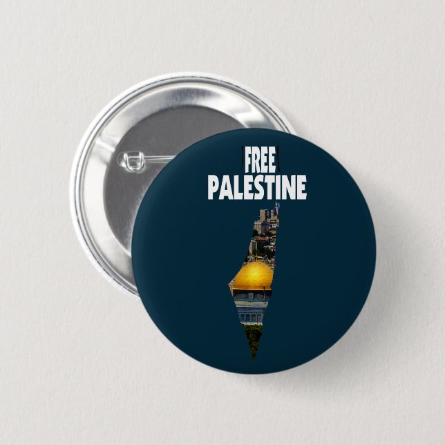 Palästina - Al Quds - ein freies Palästina Button (Vorne & Hinten)