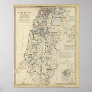 Palästina, angrenzende Bezirke Poster