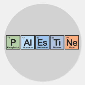 Palästina aus Elementen Runder Aufkleber