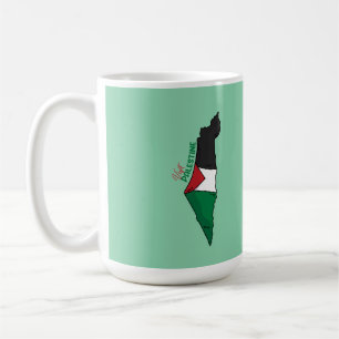 Palästina-Flagge in seiner Landkarte, Besuch Paläs Kaffeetasse