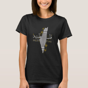 Palästina-Flagge Palästina-Karte Keffiyeh Thobe Fr T-Shirt