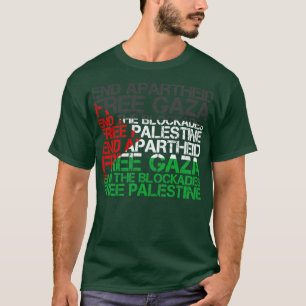 Palästina-Flagge Wortwolke Apartheid beenden T-Shirt