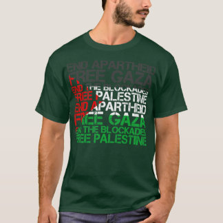 Palästina-Flagge Wortwolke Apartheid beenden T-Shirt