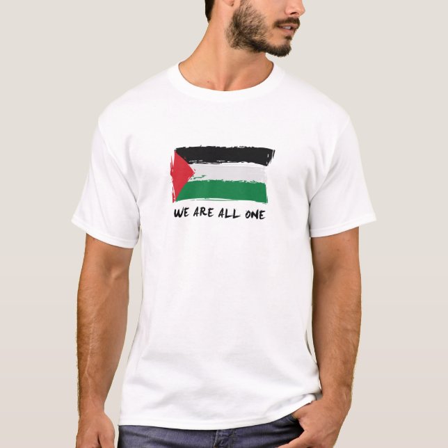 Palästina-Flaggen-Bürsten-Kunst - wir sind alles T-Shirt (Vorderseite)