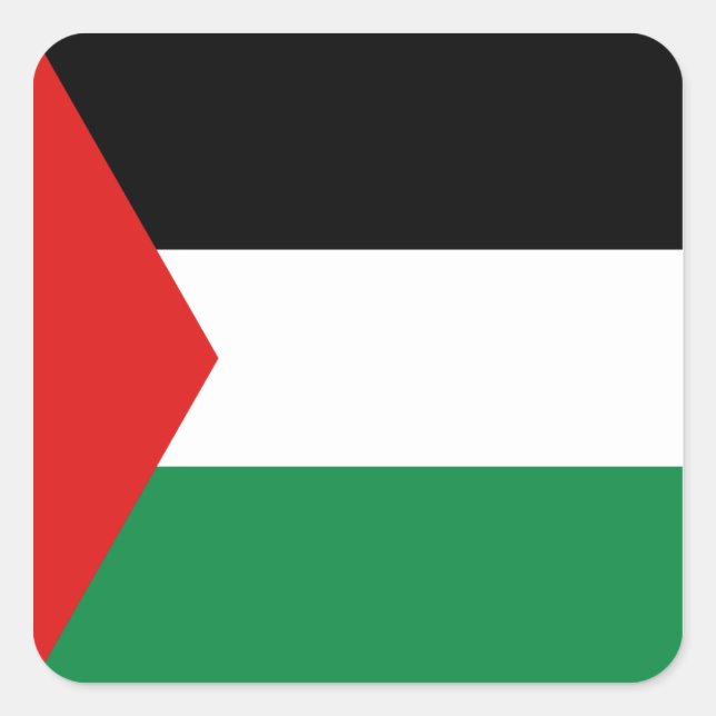 Palästina-Flaggenaufkleber Quadratischer Aufkleber (Vorderseite)