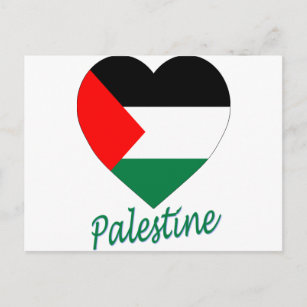 Palästina-Flaggenherz Postkarte