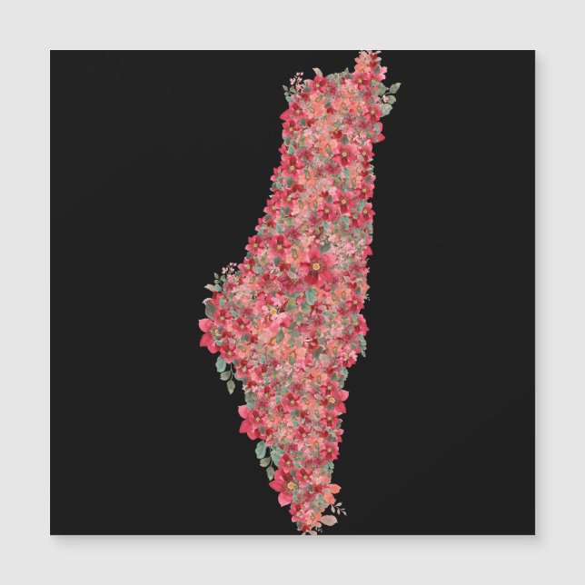 Palästina-Flora-Karte Kunstfreiheit für Palästinen Magnetkarte (Vorderseite)