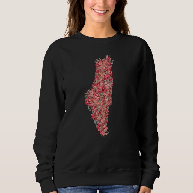 Palästina-Flora-Karte Kunstfreiheit für Palästinen Sweatshirt (Vorderseite)
