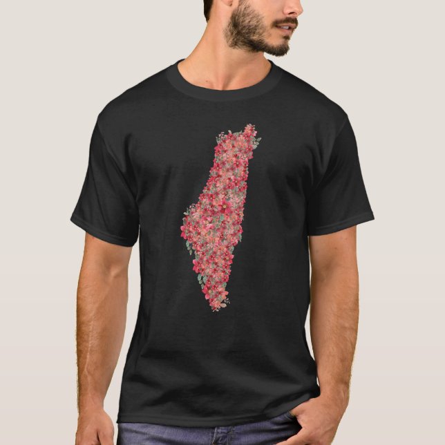 Palästina-Flora-Karte Kunstfreiheit für Palästinen T-Shirt (Vorderseite)