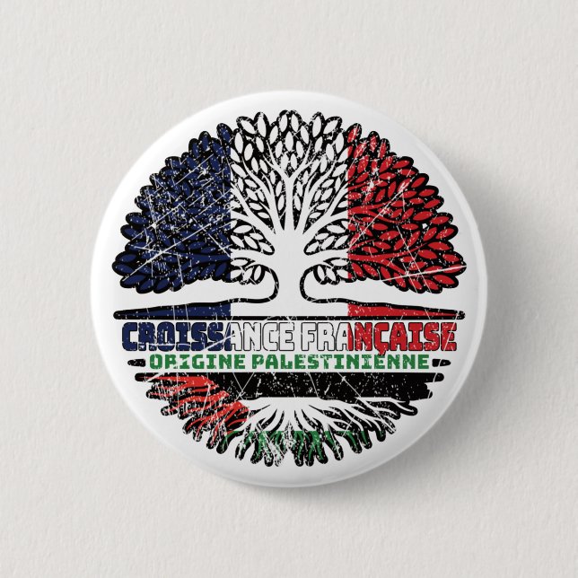 Palästina Frankreich Tree Roots Button (Vorderseite)
