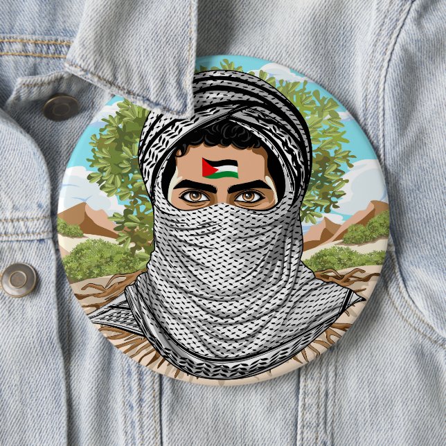 Palästina Freedom Fighter Portrait Button (Beispiel)