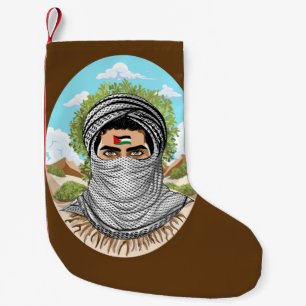 Palästina Freedom Fighter Portrait Kleiner Weihnachtsstrumpf