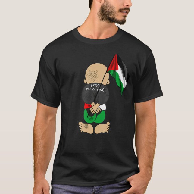 Palästina Handala, das die palästinensische Fahne  T-Shirt (Vorderseite)