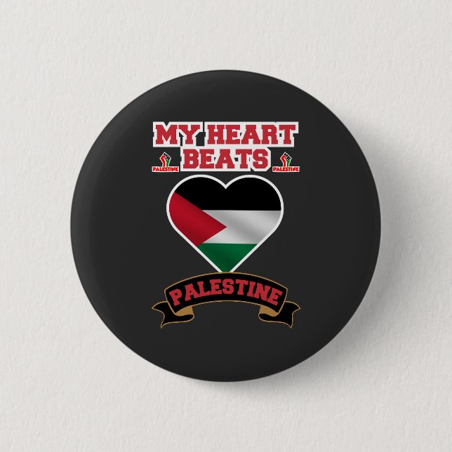 Palästina-Herzenflagge Liebe Unterstützung Freihei Button (Vorderseite)