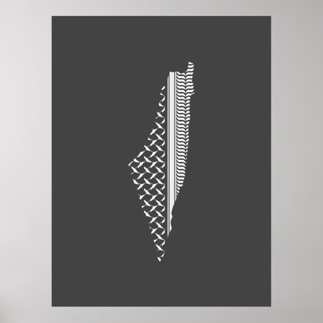 Palästina-Karte Keffiyeh filistin Poster (Vorne)