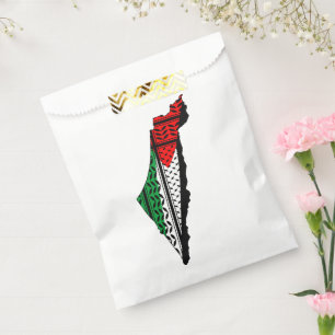 Palästina-Karte mit Flaggen und Keffiyeg-Muster Geschenktütchen