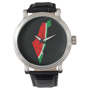 Palästina Karte Watermelon Symbol der Freiheit Armbanduhr