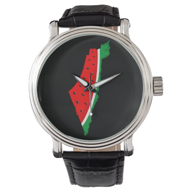 Palästina Karte Watermelon Symbol der Freiheit Armbanduhr (Vorderseite)