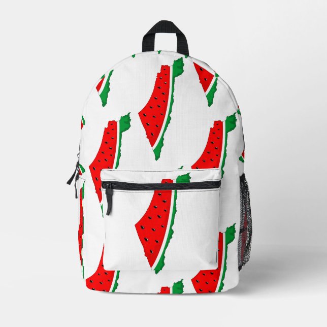 Palästina Karte Watermelon Symbol der Freiheit Bedruckter Rucksack (Vorderseite)