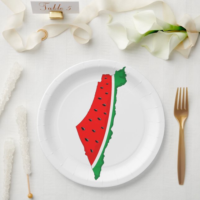 Palästina Karte Watermelon Symbol der Freiheit Pappteller (Hochzeit)