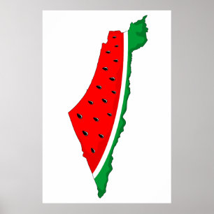 Palästina Karte Watermelon Symbol der Freiheit Poster