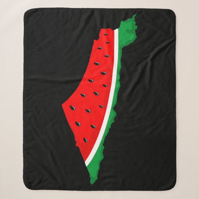 Palästina Karte Watermelon Symbol der Freiheit Sherpadecke (Vorderseite)