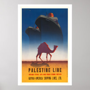 Palästina-Linie Gdingen America Shipping Lines Poster