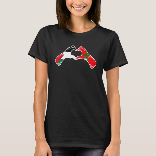 Palästina Marokko Flagge Palästinenser Marokkanisc T-Shirt (Vorderseite)