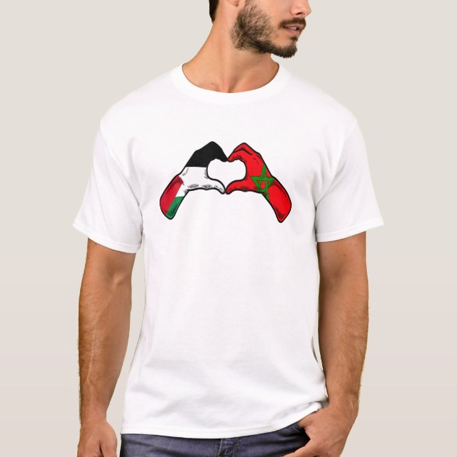 Palästina Marokko Flagge - Palästinensische Marokk T-Shirt (Vorderseite)