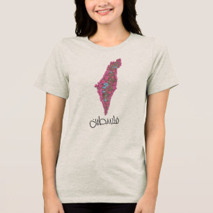 Palästina mit Blume Tri-Blend Shirt
