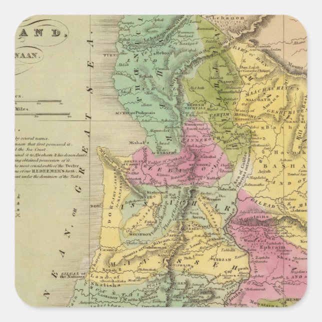 Palästina oder das Heilige Land Quadratischer Aufkleber (Vorderseite)