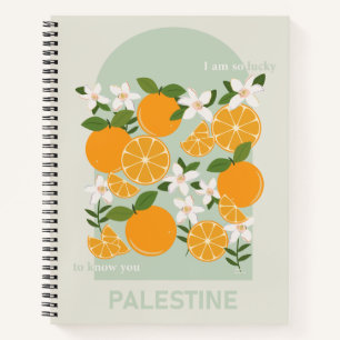 Palästina-Orangen, buntes Notizbuch