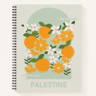 Palästina-Orangen, buntes Notizbuch