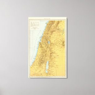 Palastina - Palästina-Atlas-Karte Leinwanddruck
