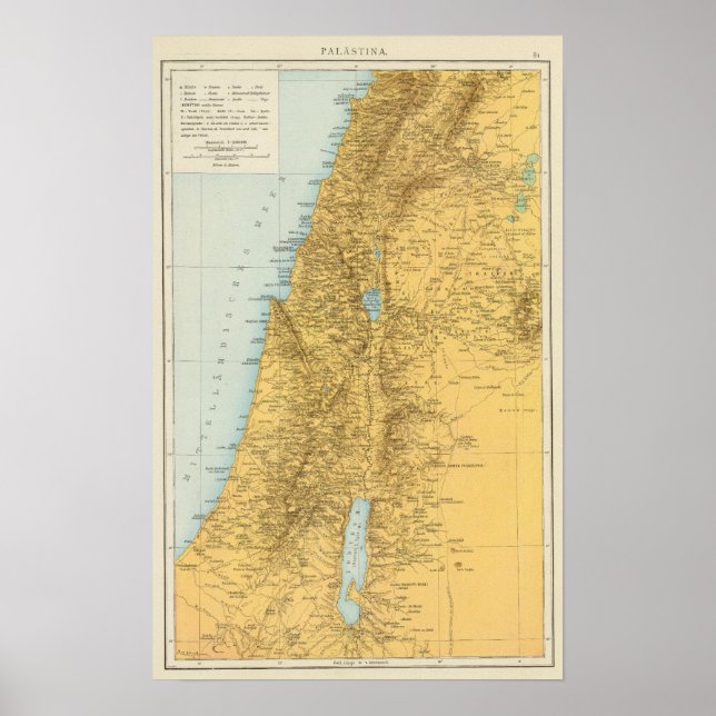 Palastina - Palästina-Atlas-Karte Poster (Vorne)